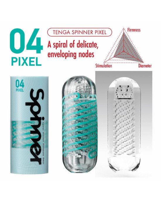 Мастурбатор Tenga Spinner 04 Pixel з пружною стимулювальною спіраллю всередині Мастурбатор Tenga Spinner 04 Pixel з пружною стимулювальною спіраллю всередині