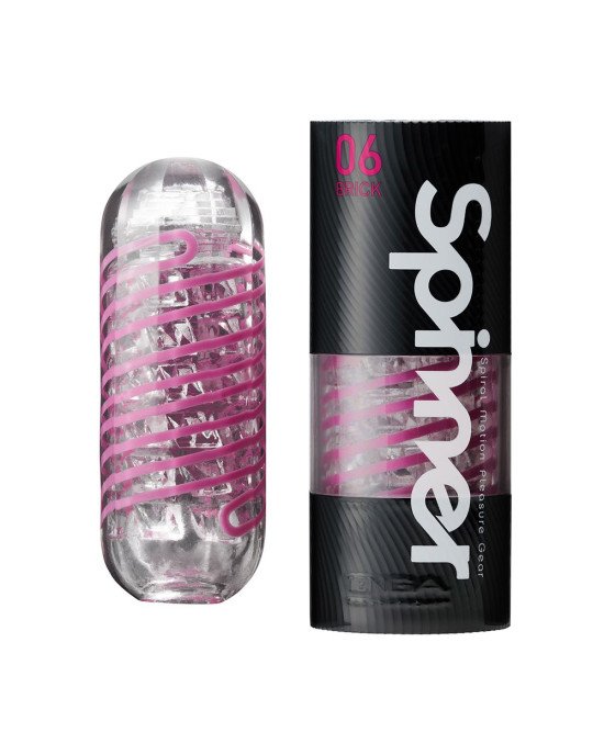 Мастурбатор Tenga Spinner 06 Brick з пружною стимулювальною спіраллю всередині Мастурбатор Tenga Spinner 06 Brick з пружною стимулювальною спіраллю всередині
