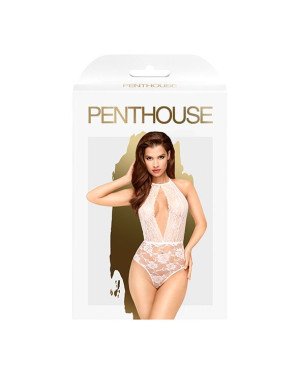 Боді з глибоким декольте та високими трусиками Penthouse - Toxic Powder White M/L