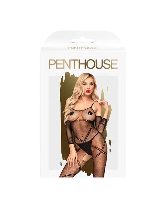 Бодістокінг з контрастним візерунком Penthouse - Under Arrest Black S/L Бодістокінг з контрастним візерунком Penthouse - Under Arrest Black S/L