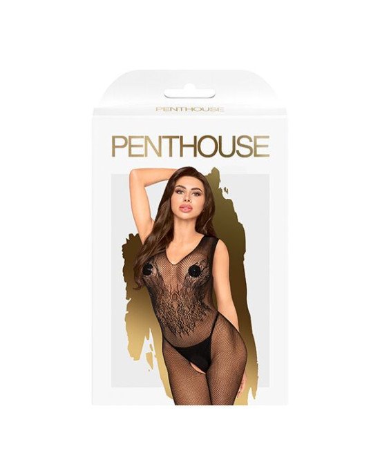 Бодістокінг з візерунком у вигляді крил та метелика Penthouse - Wild catch black S/L Бодістокінг з візерунком у вигляді крил та метелика Penthouse - Wild catch black S/L