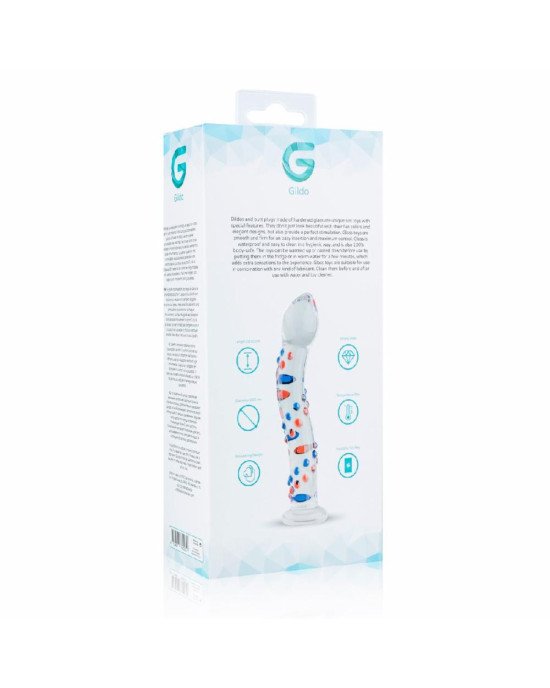 Скляний ділдо з вигинами і малюнком Gildo Glass Dildo No. 3 Скляний ділдо з вигинами і малюнком Gildo Glass Dildo No. 3