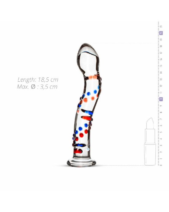Скляний ділдо з вигинами і малюнком Gildo Glass Dildo No. 3 Скляний ділдо з вигинами і малюнком Gildo Glass Dildo No. 3
