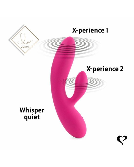Гнучкий вібратор кролик з двома моторами FeelzToys Lea Rabbit Vibrator Rubine Red Гнучкий вібратор кролик з двома моторами FeelzToys Lea Rabbit Vibrator Rubine Red