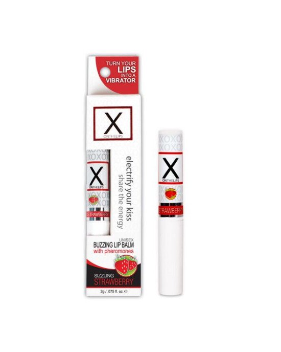 Стимулювальний бальзам для губ унісекс Sensuva - X on the Lips Strawberry з феромонами, полуниця Стимулювальний бальзам для губ унісекс Sensuva - X on the Lips Strawberry з феромонами, полуниця