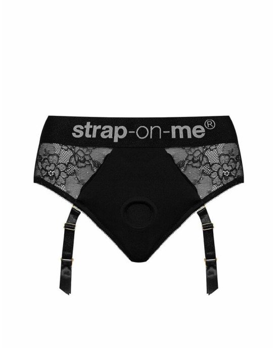 Мереживні труси для страпону з підв'язками для панчох Strap-On-Me DIVA HARNESS - M