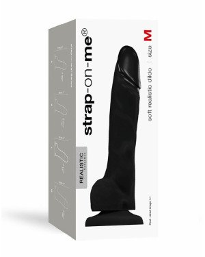Реалістичний фалоімітатор Strap-On-Me SOFT REALISTIC DILDO Black - Size M