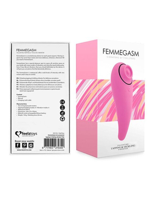 Пульсатор для клітора плюс вібратор FeelzToys - FemmeGasm Tapping & Tickling Vibrator Pink