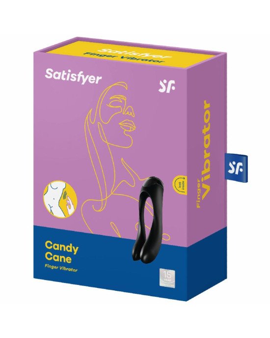 Вібратор на палець Satisfyer Candy Cane Black Вібратор на палець Satisfyer Candy Cane Black