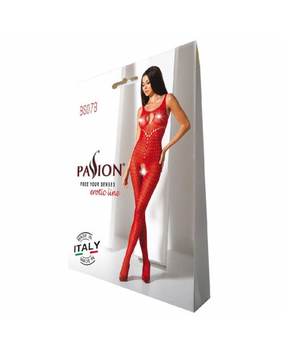 Бодістокінг з доступом до інтимних місць Passion BS078 red Бодістокінг з доступом до інтимних місць Passion BS078 red