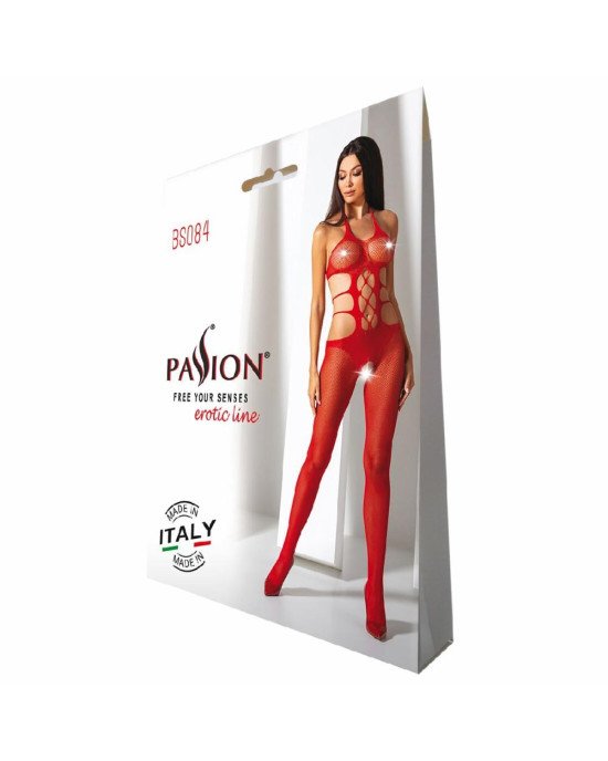 Еротичний бодістокінг Passion BS084 red Еротичний бодістокінг Passion BS084 red