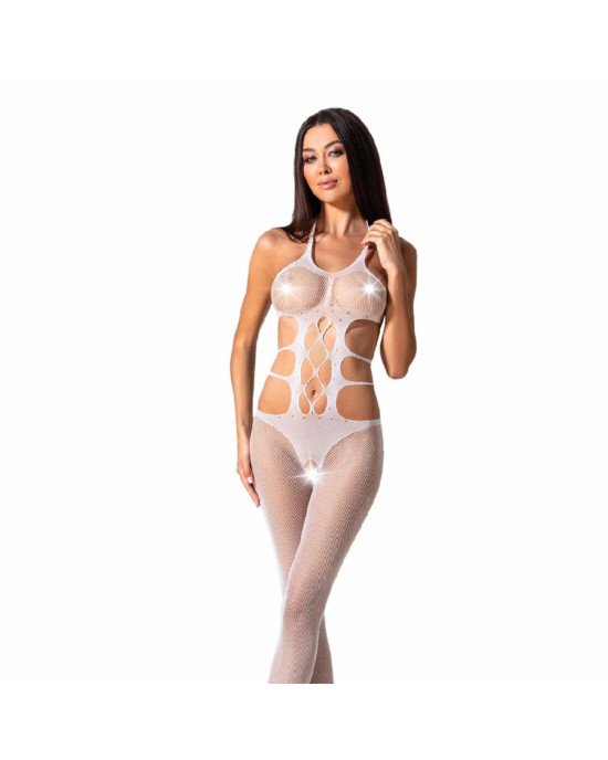 Еротичний бодістокінг Passion BS084 white Еротичний бодістокінг Passion BS084 white