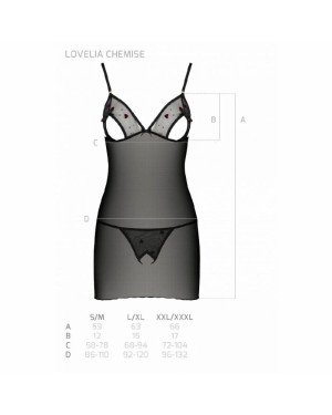 Сорочка з вирізами на грудях + стрінги LOVELIA CHEMISE black L/XL - Passion