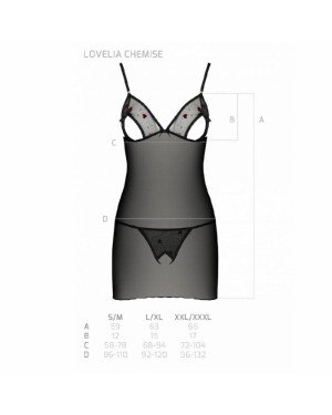 Сорочка з вирізами на грудях + стрінги LOVELIA CHEMISE black S/M - Passion