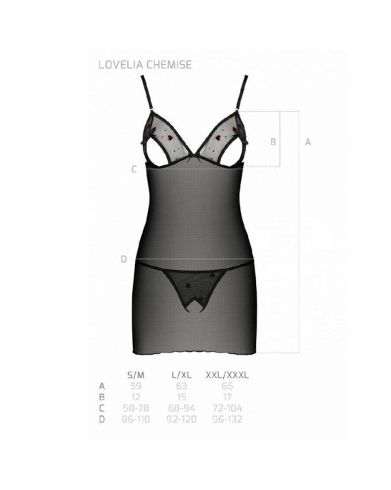 Сорочка з вирізами на грудях + стрінги LOVELIA CHEMISE black S/M - Passion Сорочка з вирізами на грудях + стрінги LOVELIA CHEMISE black S/M - Passion