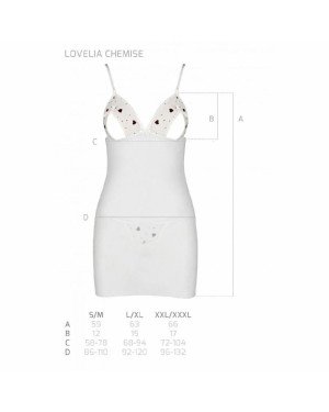 Сорочка з вирізами на грудях + стринги LOVELIA CHEMISE white XXL/XXXL - Passion