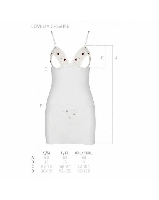 Сорочка з вирізами на грудях + стринги LOVELIA CHEMISE white XXL/XXXL - Passion Сорочка з вирізами на грудях + стринги LOVELIA CHEMISE white XXL/XXXL - Passion