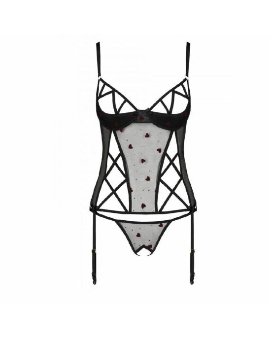 Корсет з підв'язками + стрінги LOVELIA CORSET black L/XL - Passion Корсет з підв'язками + стрінги LOVELIA CORSET black L/XL - Passion