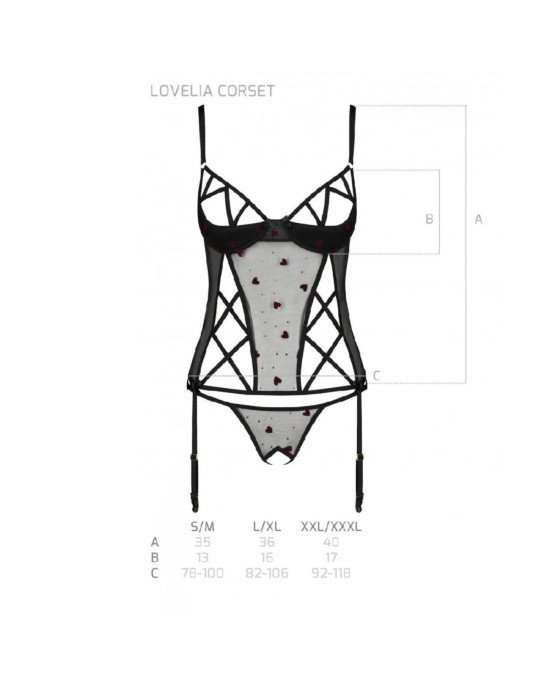 Корсет з підв'язками + стрінги LOVELIA CORSET black S/M - Passion Корсет з підв'язками + стрінги LOVELIA CORSET black S/M - Passion