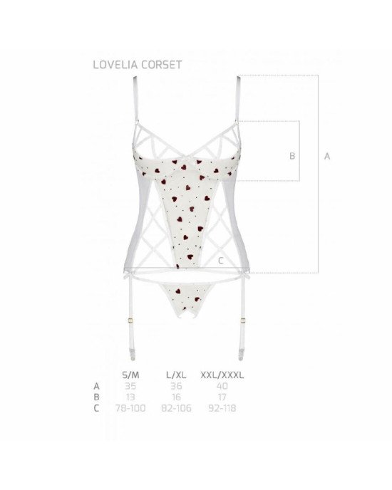 Корсет з підв'язками + стрінги LOVELIA CORSET white L/XL - Passion Корсет з підв'язками + стрінги LOVELIA CORSET white L/XL - Passion