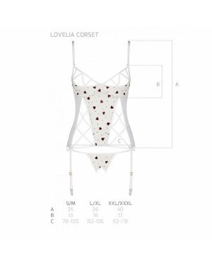 Корсет з підв'язками + стрінги LOVELIA CORSET white XXL/XXXL - Passion Корсет з підв'язками + стрінги LOVELIA CORSET white XXL/XXXL - Passion