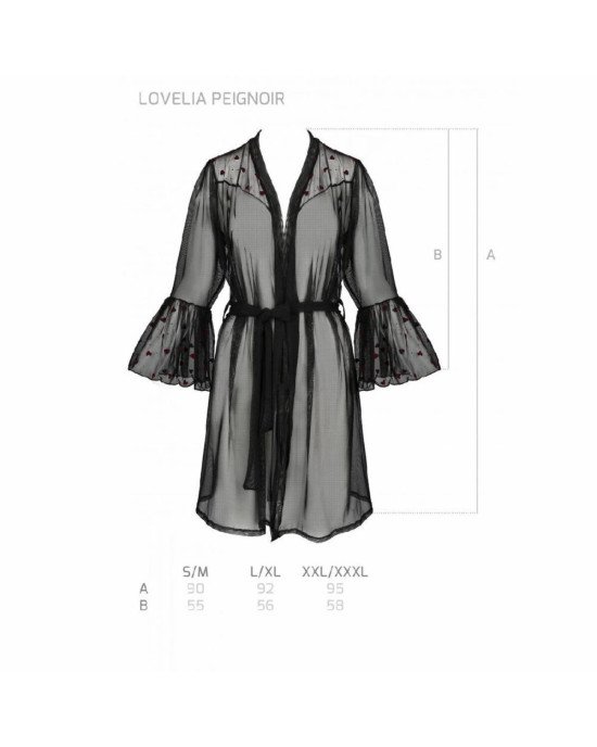 Повітряний пеньюар LOVELIA PEIGNOIR black L/XL - Passion Повітряний пеньюар LOVELIA PEIGNOIR black L/XL - Passion
