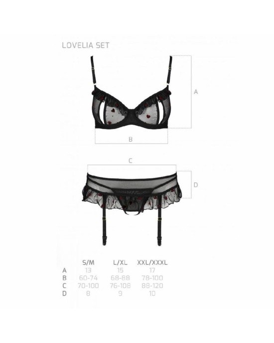 Сексуальний комплект з поясом для панчіх LOVELIA SET black L/XL - Passion Сексуальний комплект з поясом для панчіх LOVELIA SET black L/XL - Passion