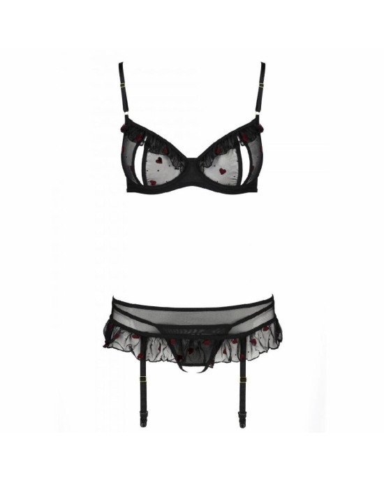 Сексуальний комплект з поясом для панчіх LOVELIA SET black L/XL - Passion Сексуальний комплект з поясом для панчіх LOVELIA SET black L/XL - Passion