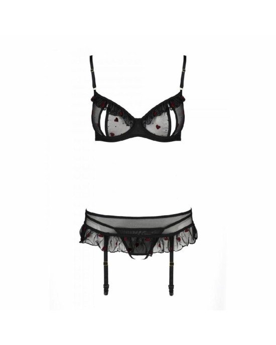 Сексуальний комплект з поясом для панчіх LOVELIA SET black S/M - Passion Сексуальний комплект з поясом для панчіх LOVELIA SET black S/M - Passion