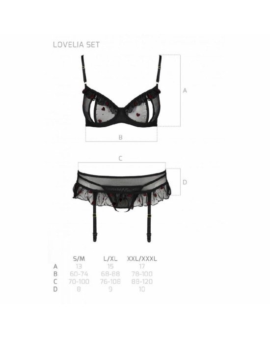 Сексуальний комплект з поясом для панчіх LOVELIA SET black S/M - Passion Сексуальний комплект з поясом для панчіх LOVELIA SET black S/M - Passion