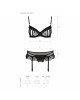 Сексуальний комплект з поясом для панчіх LOVELIA SET black XXL/XXXL - Passion