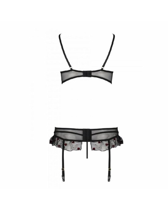Сексуальний комплект з поясом для панчіх LOVELIA SET black XXL/XXXL - Passion