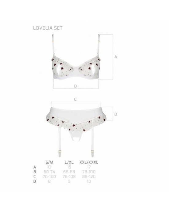 Сексуальний комплект з поясом для панчіх LOVELIA SET white S/M - Passion Сексуальний комплект з поясом для панчіх LOVELIA SET white S/M - Passion