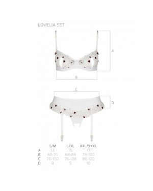 Сексуальний комплект з поясом для панчіх LOVELIA SET white XXL/XXXL - Passion