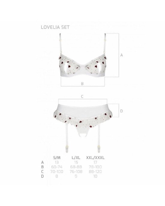 Сексуальний комплект з поясом для панчіх LOVELIA SET white XXL/XXXL - Passion