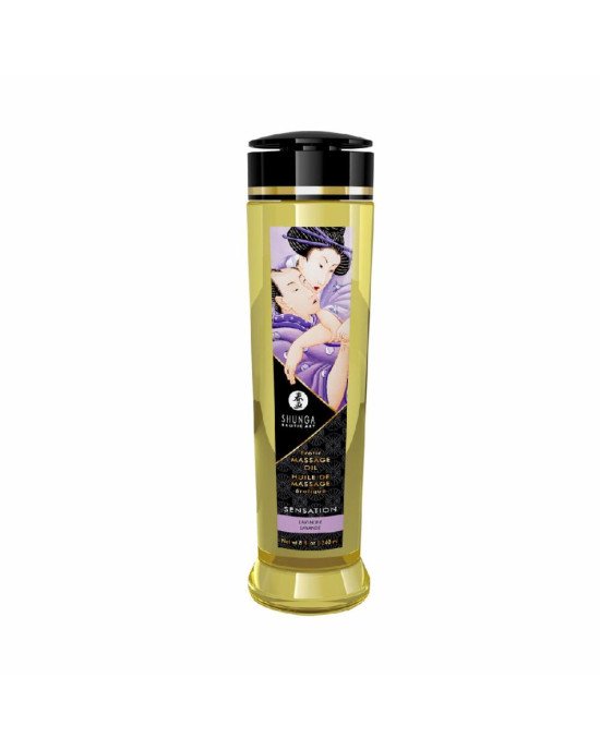 Масажна олія Shunga Sensation – Lavender (240 мл) натуральна зволожувальна