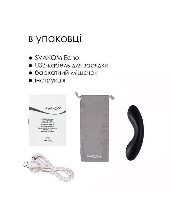 Кліторальний вібратор Svakom Echo Black Кліторальний вібратор Svakom Echo Black