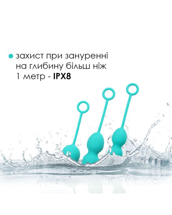 Набір вагінальних кульок зі зміщеним центром ваги Svakom Nova Green Набір вагінальних кульок зі зміщеним центром ваги Svakom Nova Green