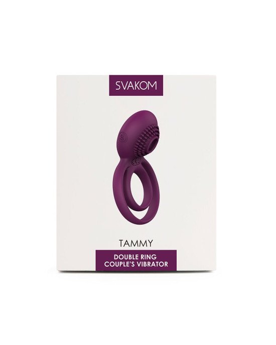 Подвійне ерекційне кільце з вібрацією Svakom Tammy Violet Подвійне ерекційне кільце з вібрацією Svakom Tammy Violet