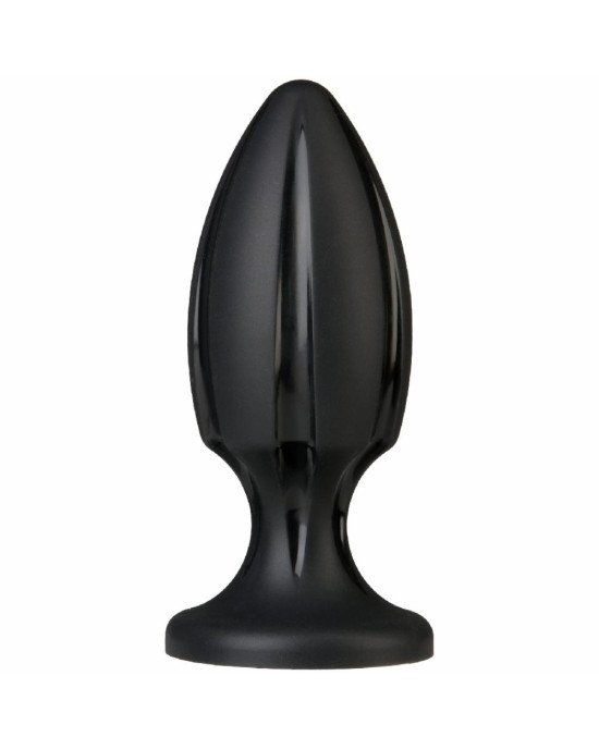 Анальний плаг із каналами для змащення Doc Johnson Platinum Premium Silicone — The Rocket — Black Анальний плаг із каналами для змащення Doc Johnson Platinum Premium Silicone — The Rocket — Black