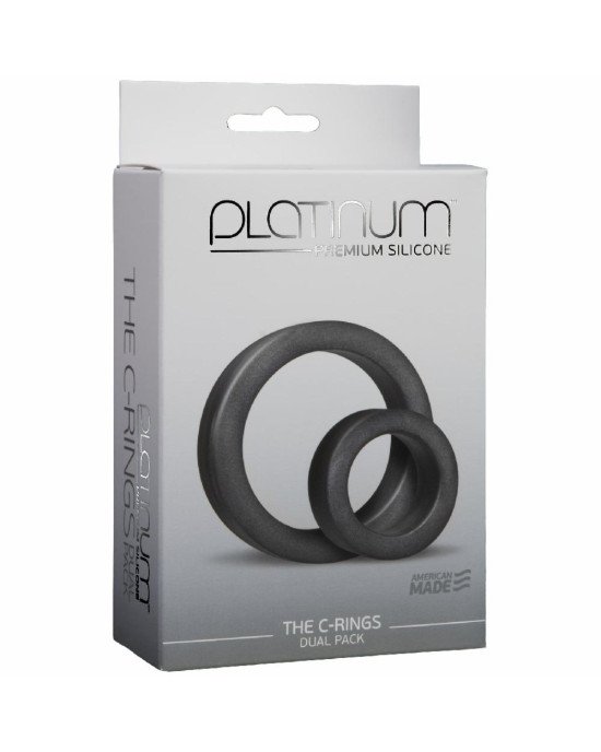 Набір ерекційних кілець Doc Johnson Platinum Premium Silicone — The C-Rings — Charcoal Набір ерекційних кілець Doc Johnson Platinum Premium Silicone — The C-Rings — Charcoal