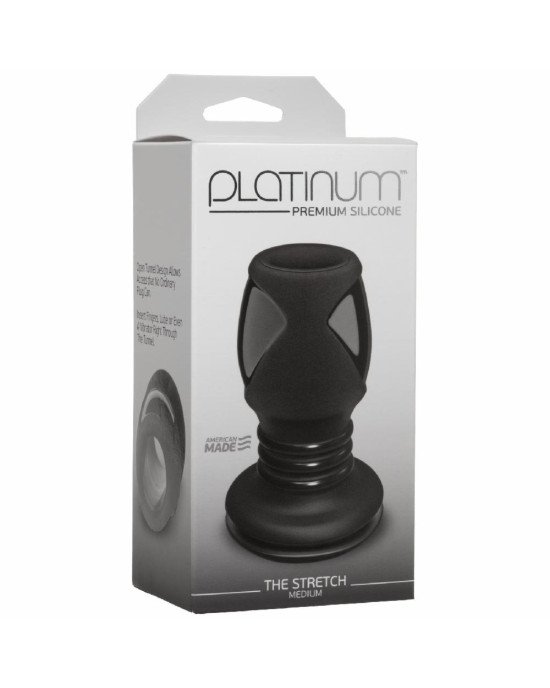 Анальний тунель Doc Johnson Platinum Premium Silicone — The Stretch — Medium — Black Анальний тунель Doc Johnson Platinum Premium Silicone — The Stretch — Medium — Black