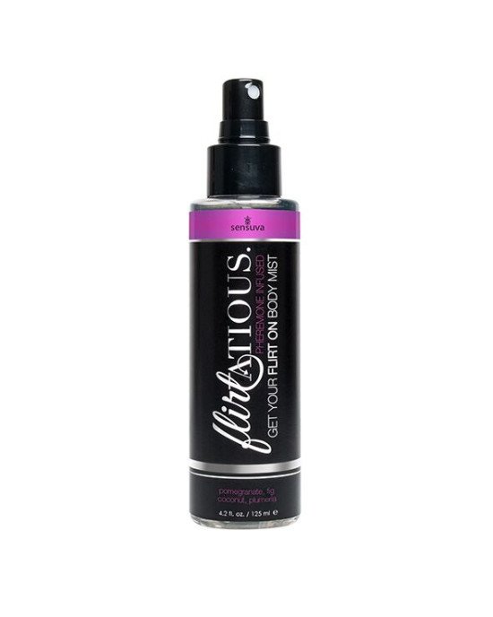 Спрей-міст для тіла з феромонами Sensuva Flirtatious Pomegranate, Fig, Coconut & Plumeria (125 мл) Спрей-міст для тіла з феромонами Sensuva Flirtatious Pomegranate, Fig, Coconut & Plumeria (125 мл)