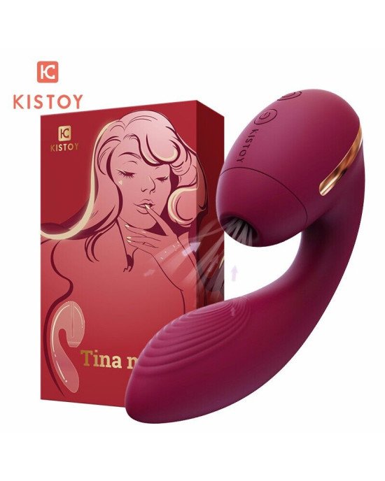 Вакуумний вібратор Kistoy Tina Mini Violet, вагінально-кліторальний Вакуумний вібратор Kistoy Tina Mini Violet, вагінально-кліторальний