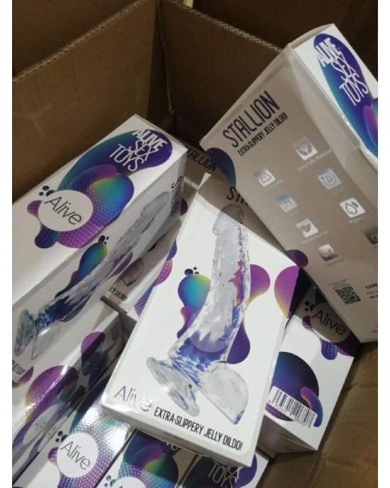 Прозорий фалоімітатор Alive Jelly Dildo Stallion (м'ята упаковка) Прозорий фалоімітатор Alive Jelly Dildo Stallion (м'ята упаковка)