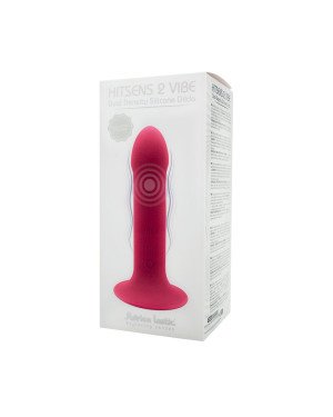 Двошаровий ділдо з вібрацією Adrien Lastic Hitsens 2 Pink, відмінно для страпона, макс діаметр 4 см, Двошаровий ділдо з вібрацією Adrien Lastic Hitsens 2 Pink, відмінно для страпона, макс діаметр 4 см,