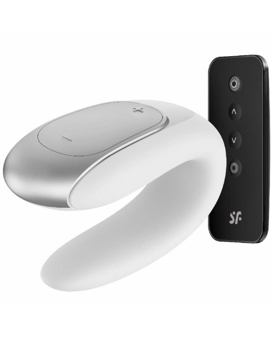 Смартвібратор для пар Satisfyer Double Fun (White) з пультом ДК Смартвібратор для пар Satisfyer Double Fun (White) з пультом ДК