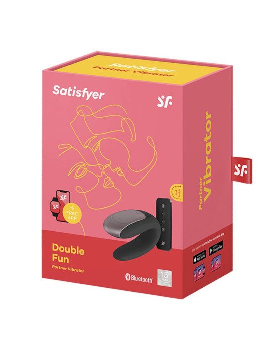 Смартвібратор для пар Satisfyer Double Fun (Black) з пультом ДК Смартвібратор для пар Satisfyer Double Fun (Black) з пультом ДК