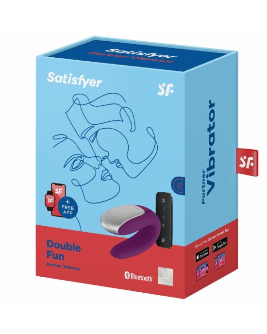 Смарт-вібратор для пар Satisfyer Double Fun (Violet) з пультом ДК Смарт-вібратор для пар Satisfyer Double Fun (Violet) з пультом ДК