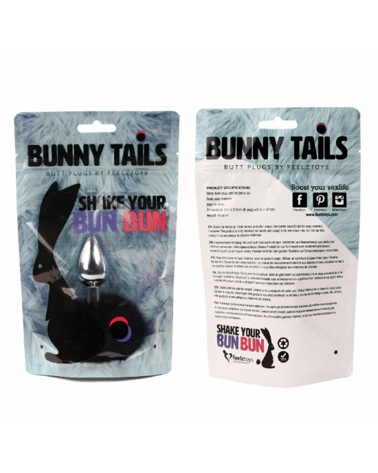 Анальна пробка FeelzToys - Bunny Tails Butt Plug Black Анальна пробка FeelzToys - Bunny Tails Butt Plug Black